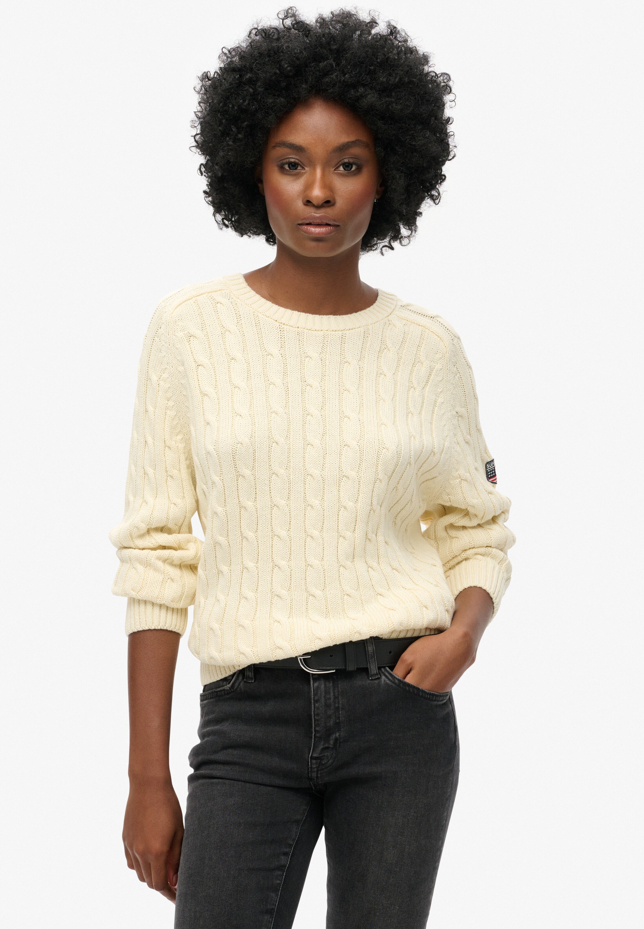 Superdry & Co Sweater in White: front