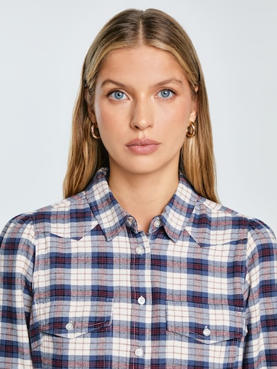 BIG STAR Blouse 'INDINA' in Light blue / Light grey / Red / White, Item view