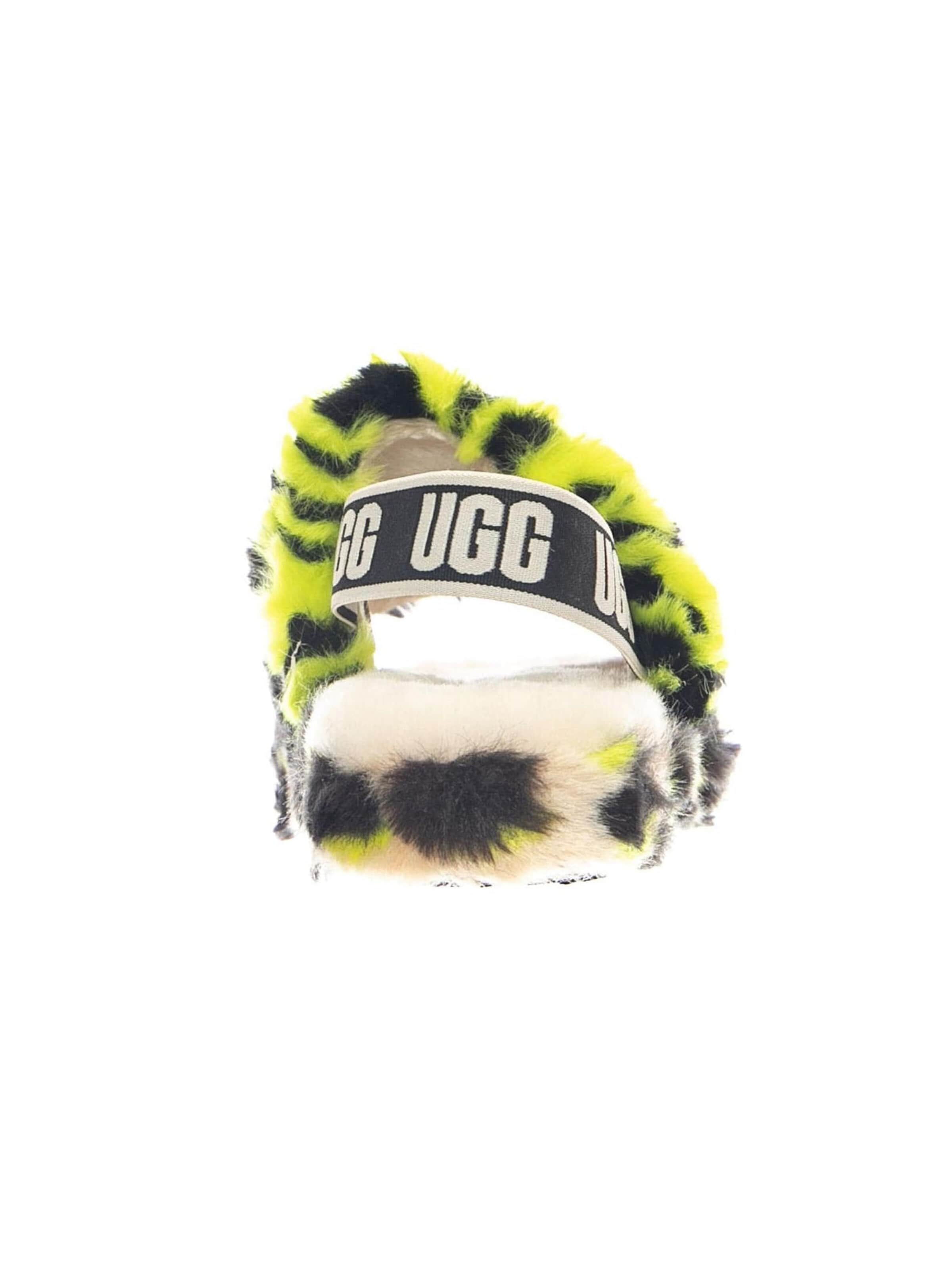 Sandales 'Fluff Yeah Animalia Key Lime K' UGG en mélange de couleurs