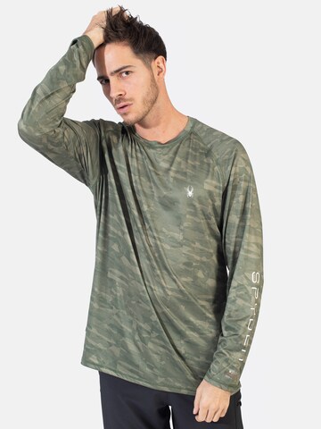 T-Shirt fonctionnel Spyder en vert : devant