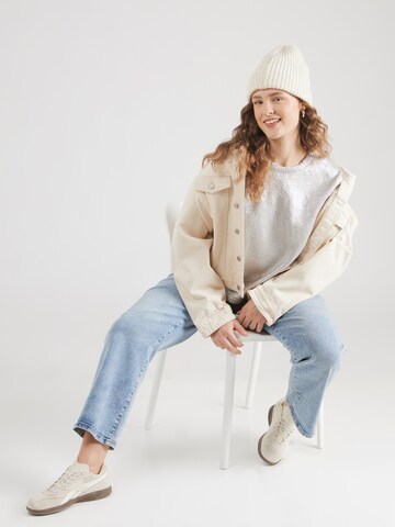 PIECES Curve Pullover 'PCROI' i grå