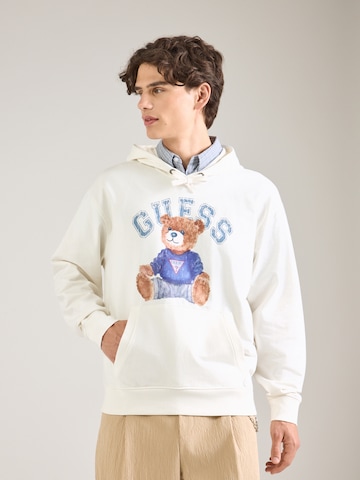 GUESS Μπλούζα φούτερ σε λευκό: μπροστά
