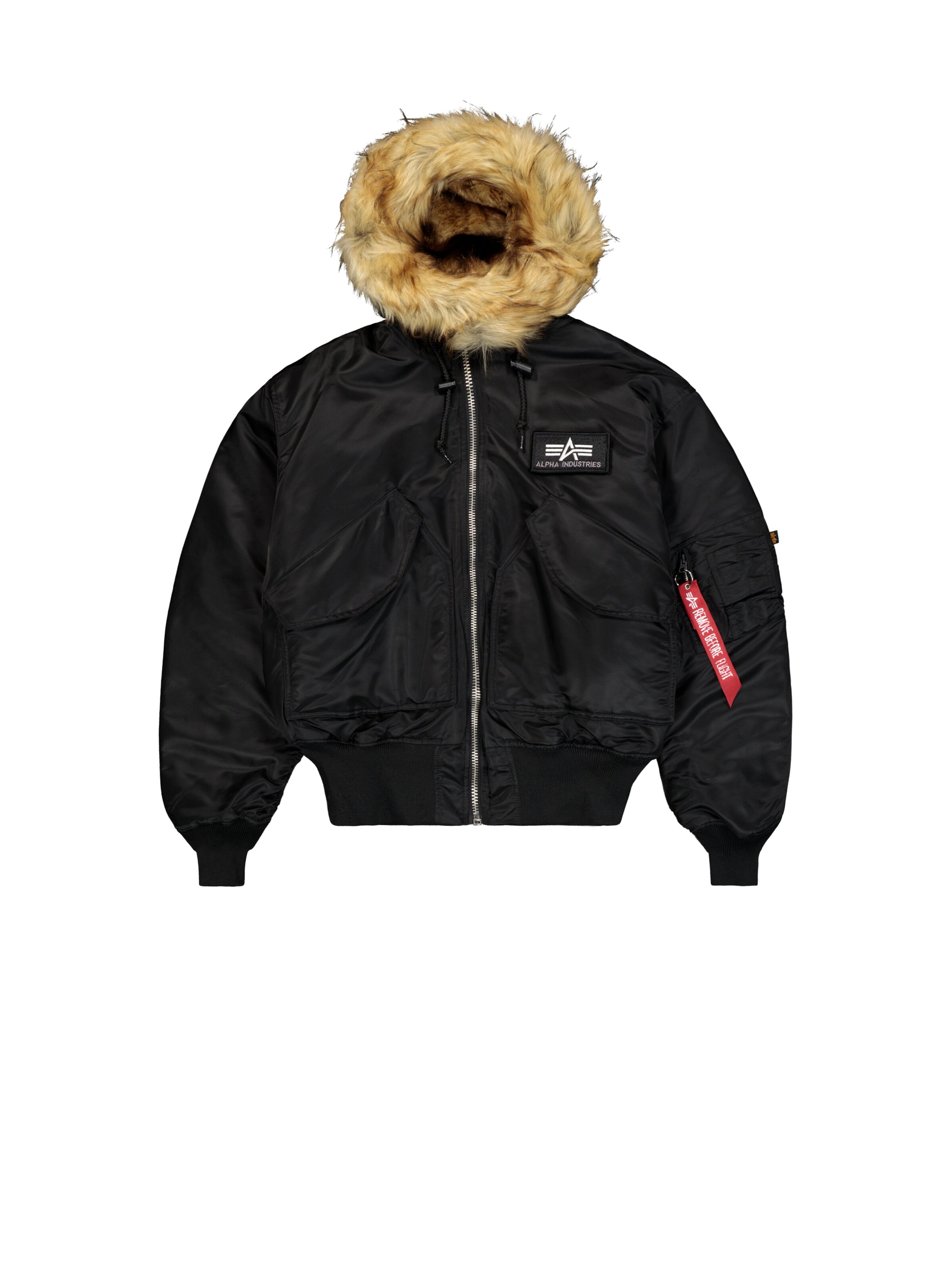 ALPHA INDUSTRIES Jacke '45P' in Schwarz: Vorderseite