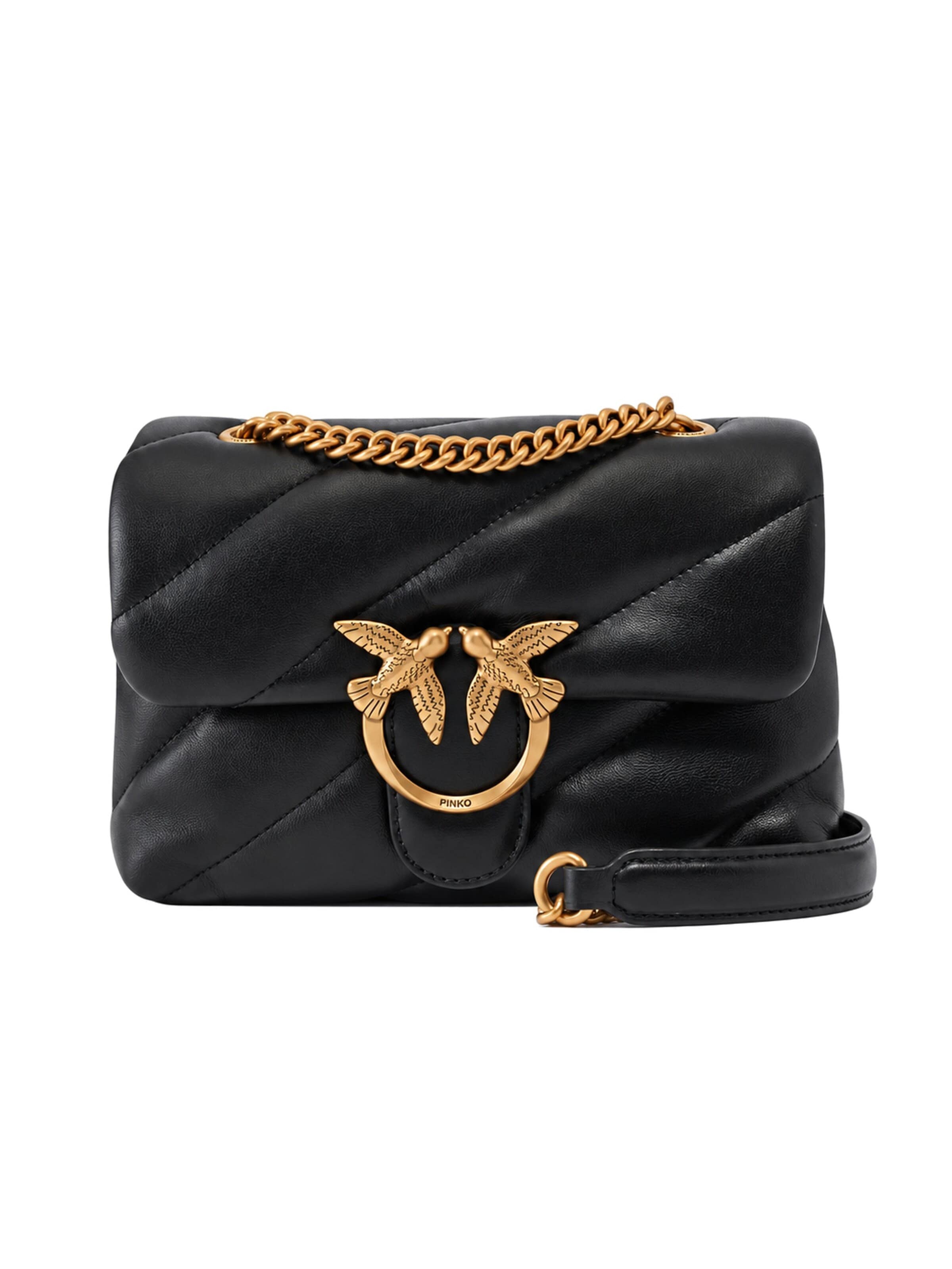 PINKO Håndtaske 'Love Puff Mini Cl Sheep Nappa' i sort: forside
