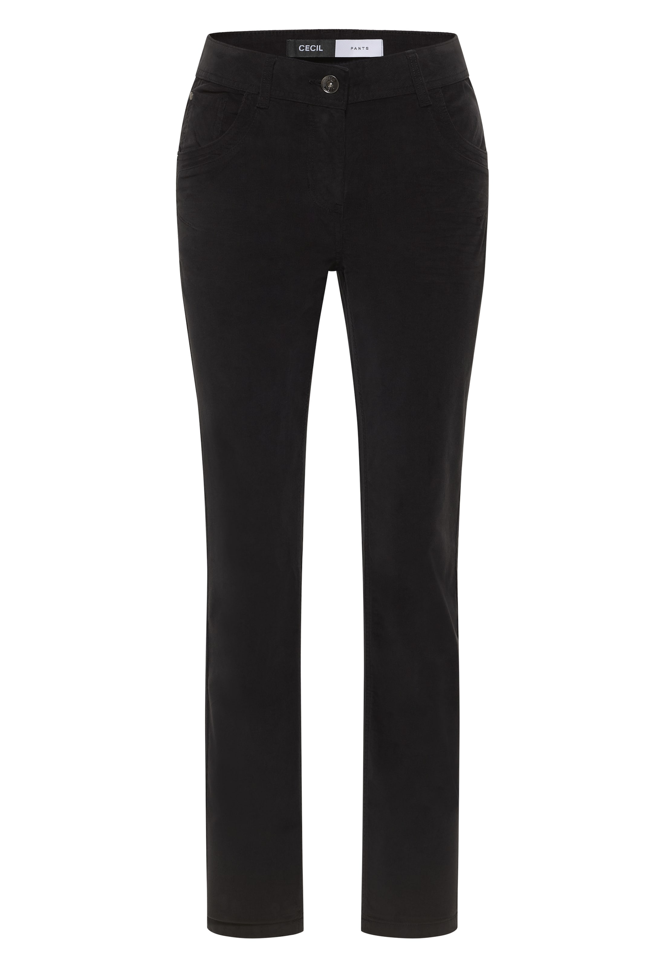 CECIL Slim fit Pants in Black: front
