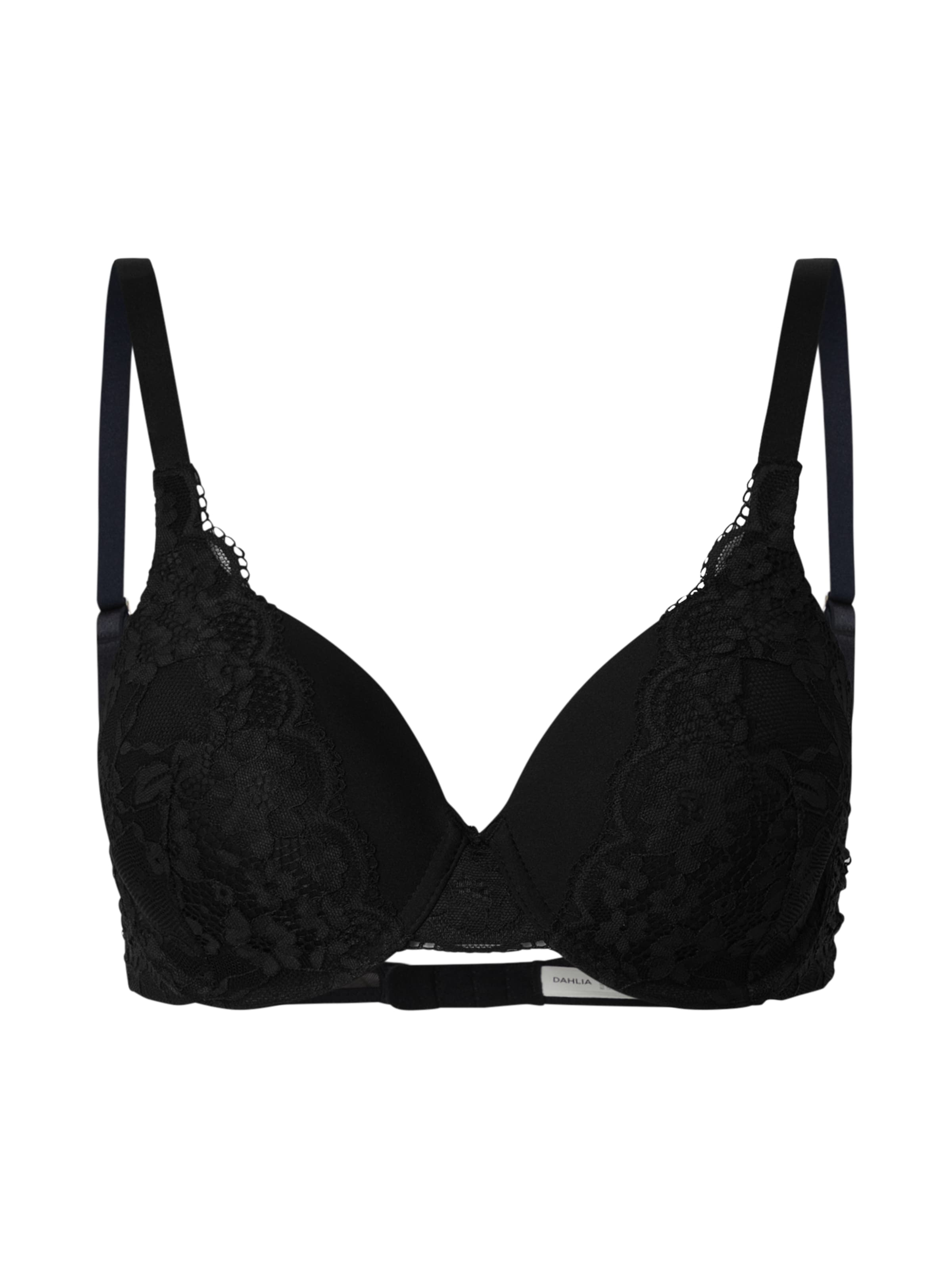 Lindex - Clásico Sujetador 'Dahlia Iris' en negro: frente