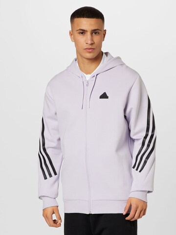 ADIDAS SPORTSWEAR - Casaco de treino em moletão 'Future Icons 3-Stripes ' em roxo: frente