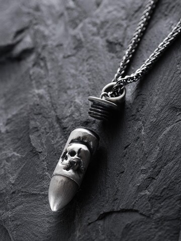 REYTEL Prívesok 'BULLET WITH SKULL' - Strieborná