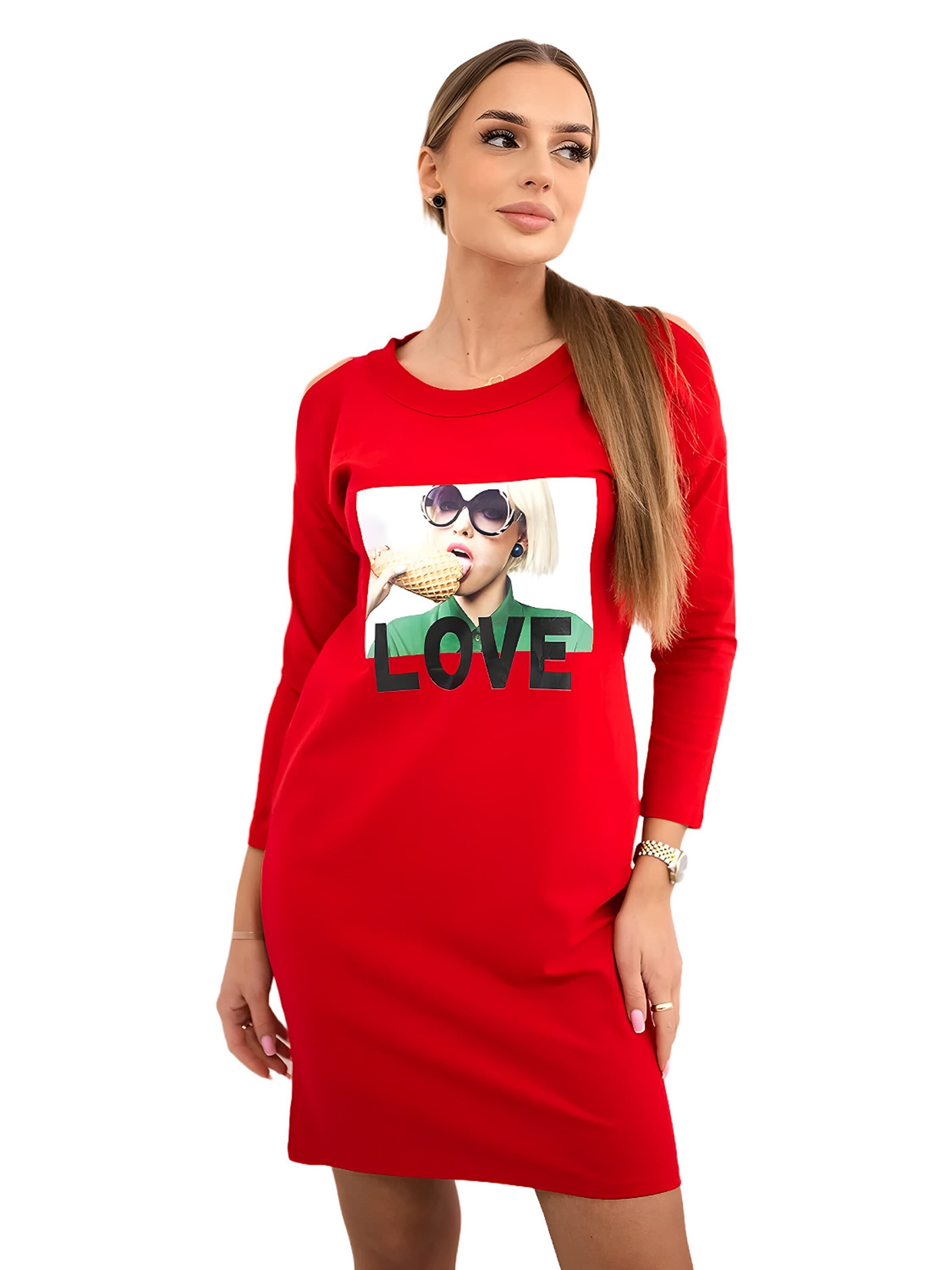 Lumera Jurk in Rood: voorkant