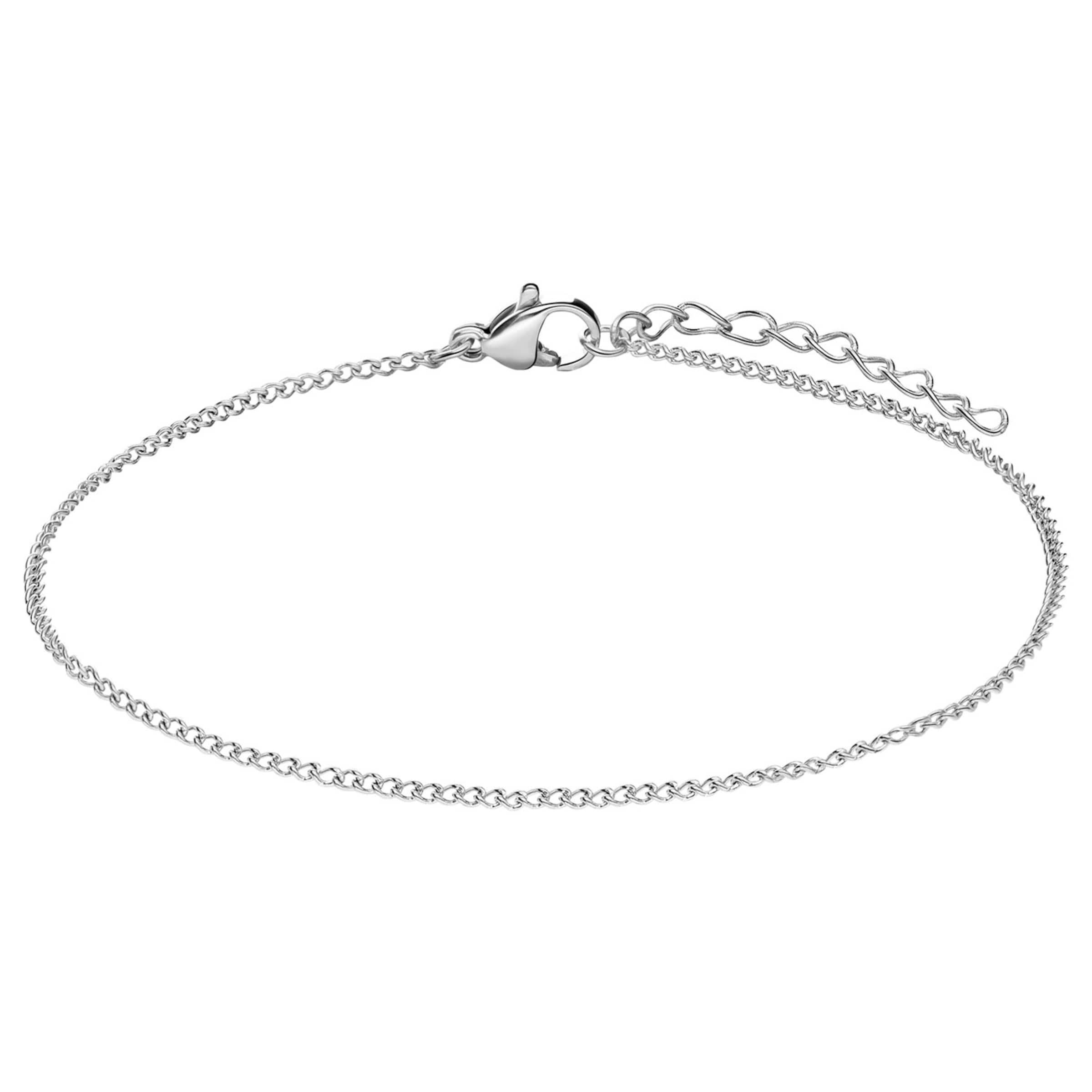 Lucardi Armband 'Glitzerndes Basic' in Zilver: voorkant