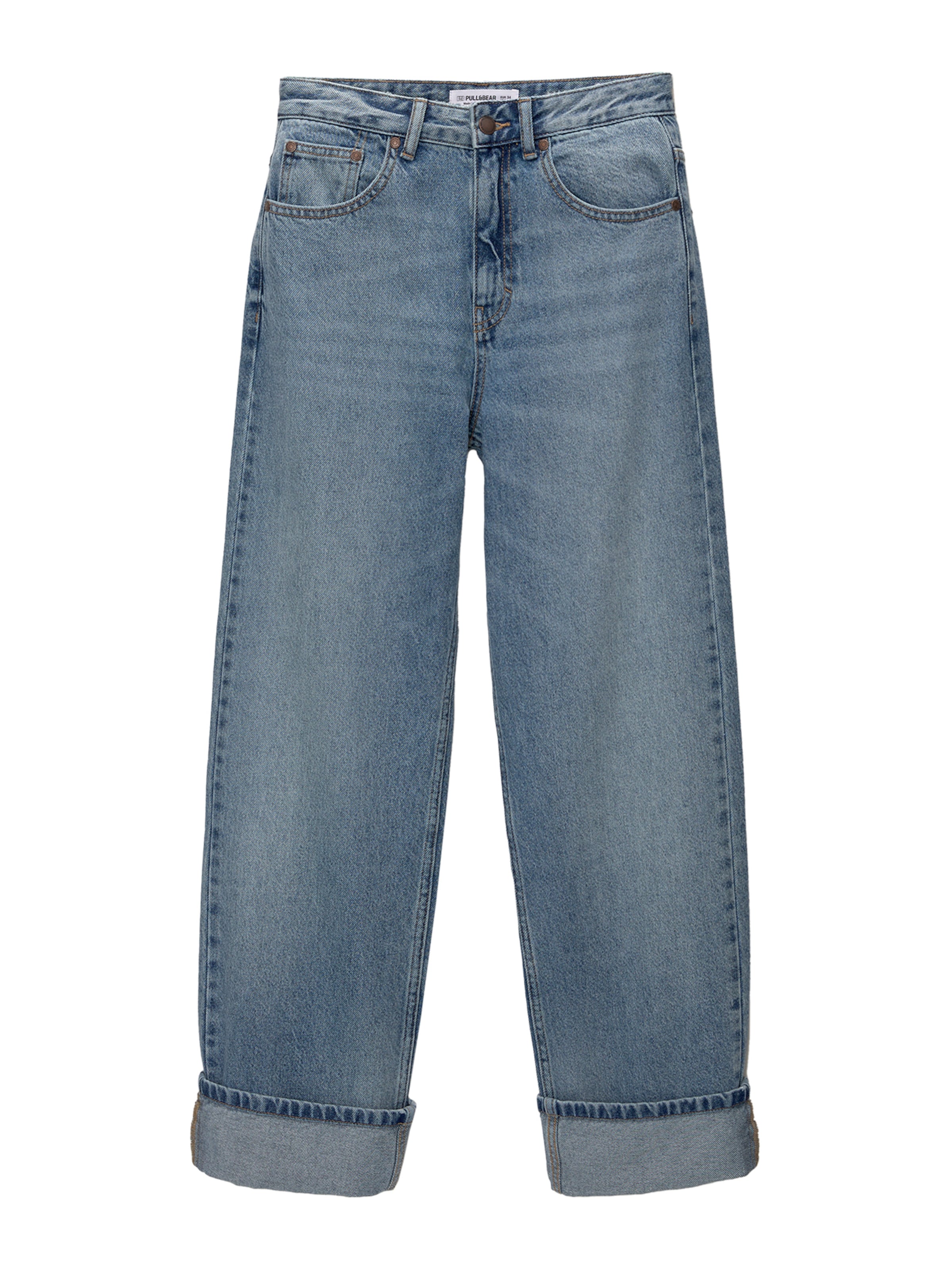 Pull&Bear Voľný strih Džínsy - Modrá: predná strana