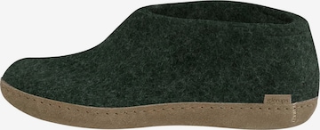 Glerups Slipper 'Ledersohle' in Green: front
