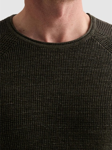 PME Legend Trui 'Pullover in cotton mélange with flight pocket' in Groen