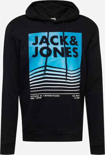 Bluză de molton 'BOOSTER' JACK & JONES pe albastru neon / negru / alb, Vizualizare produs