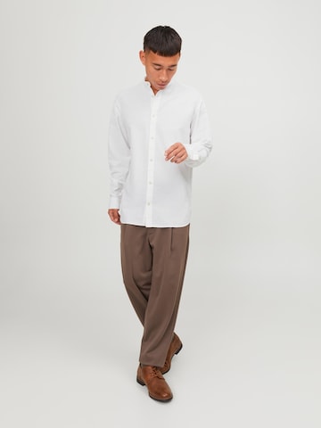 JACK & JONES Comfort fit Button Up Shirt 'Summer Band' in White