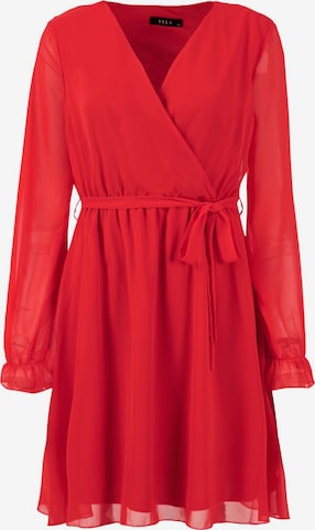 LELA Shirt Dress in Red: front