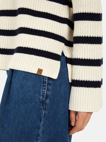 CAMEL ACTIVE Strickpullover aus einem Baumwoll-Mix in Blau