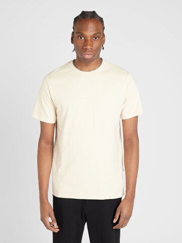 T-Shirt 'GERRY' SELECTED HOMME en beige : devant