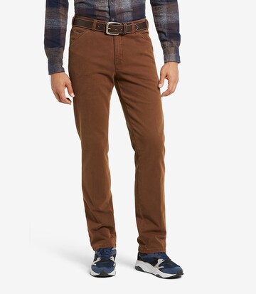 Meyer Hosen Slim fit Chino Pants in Brown: front