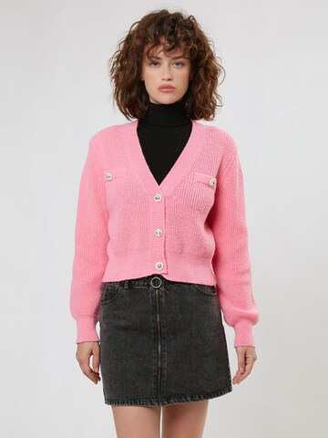 Influencer Knit Cardigan in Pink: front