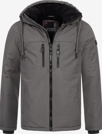 Alessandro Salvarini Winter Jacket in Grey: front