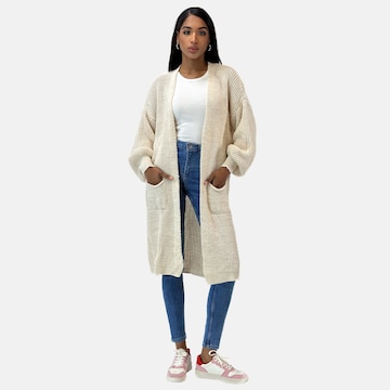 Elara Gebreide mantel in Beige: voorkant