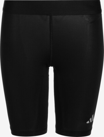 ADIDAS PERFORMANCE Skinny Workout Pants in Black: front