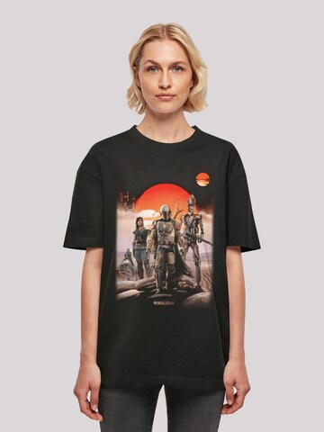 F4NT4STIC Oversized shirt 'Star Wars The Mandalorian Warriors' in Zwart: voorkant