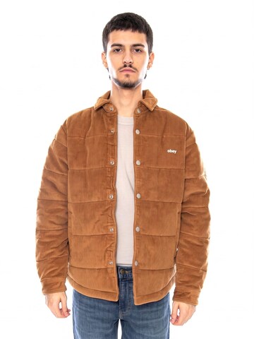 Giacca invernale 'Grand Cord Shirt Jacket Brown' di Obey in marrone: frontale
