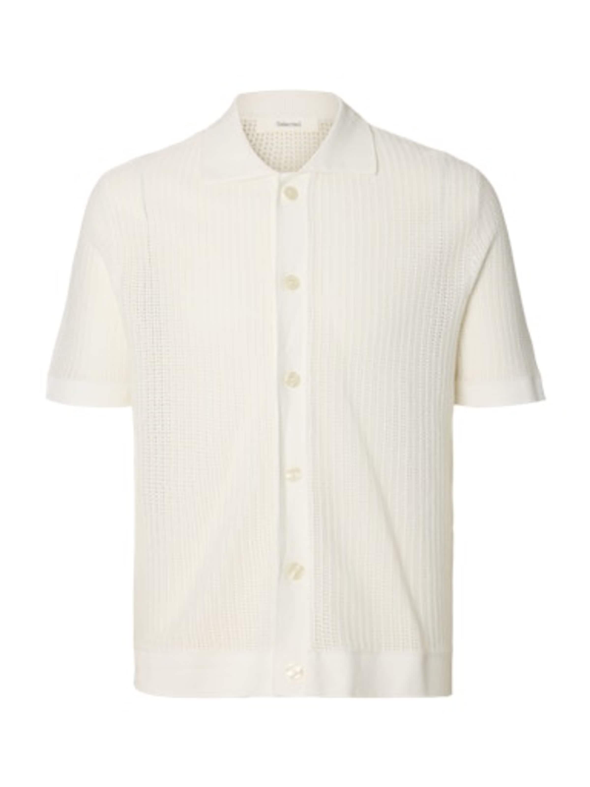 SELECTED Regular Fit Strickjacke 'SLHSHANE' in Weiß: Vorderseite