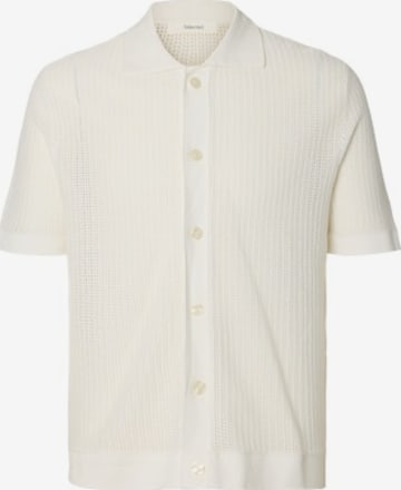 SELECTED Strickjacke 'SLHSHANE' in Weiß: Vorderseite