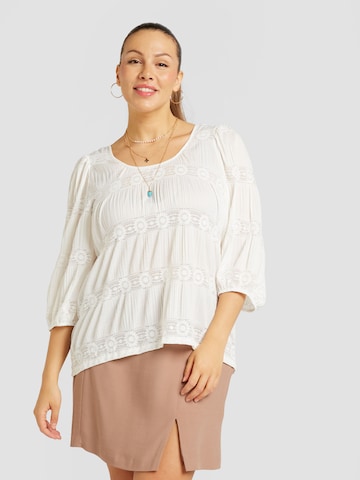 EVOKED Blouse 'LEA' in Wit: voorkant