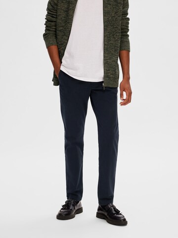 Coupe slim Pantalon chino SELECTED HOMME en bleu : devant