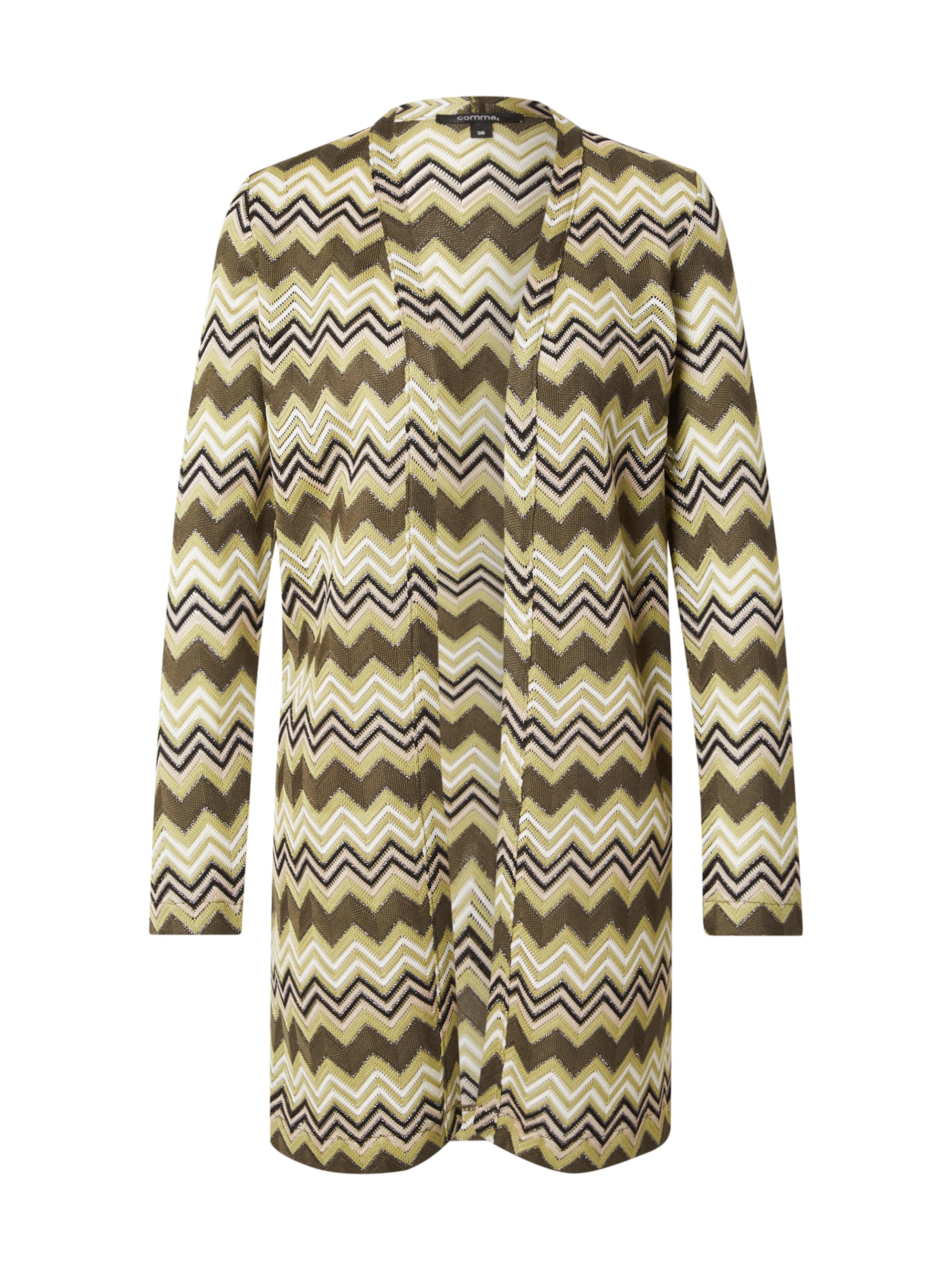 COMMA Cardigan i oliven / pastelgrøn / sølv / hvid, Produktvisning