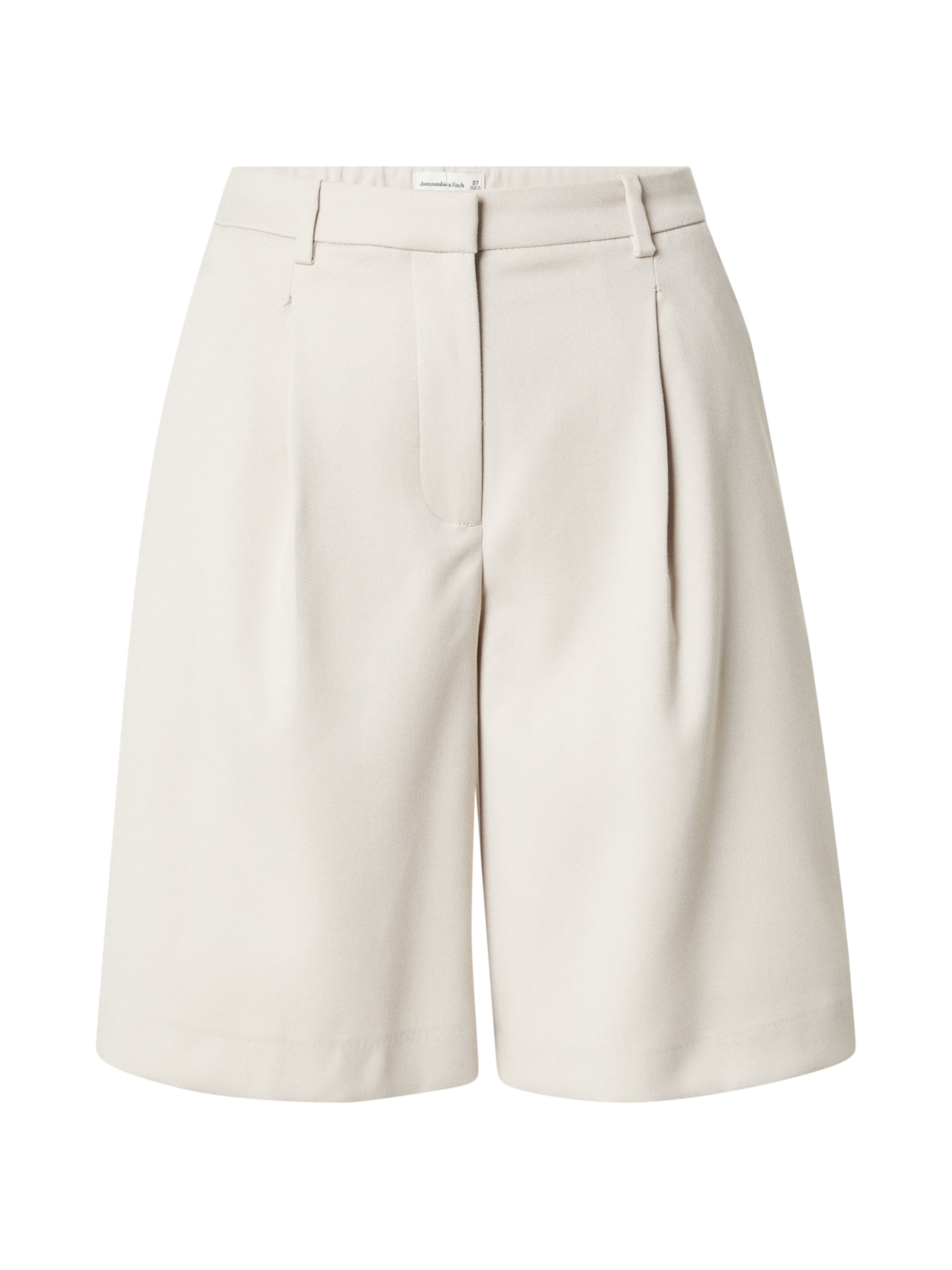 Abercrombie & Fitch Обычный Брюки со складками в Бежевый: спереди