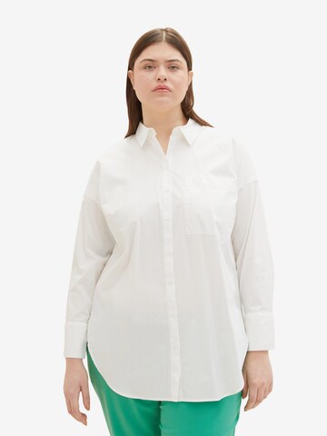 Tom Tailor Women + Blus i vit: framsida