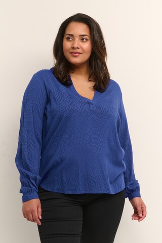 KAFFE CURVE Blouse 'Micca' in Blue: front
