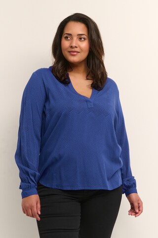 KAFFE CURVE Bluse 'Micca' in Blau: Vorderseite