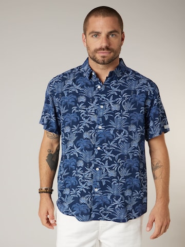 Coupe regular Chemise 'Wilson' Deeluxe en bleu : devant