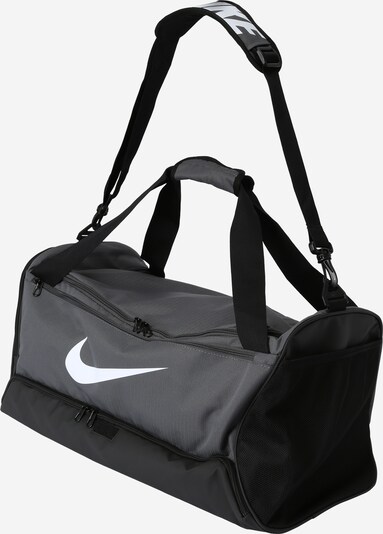 NIKE Sportska torba 'Brasilia 9.5' u siva / crna / bijela, Pregled proizvoda