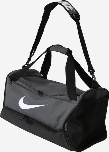 NIKE Sports bag 'Brasilia 9.5' in Grey / Black / White, Item view