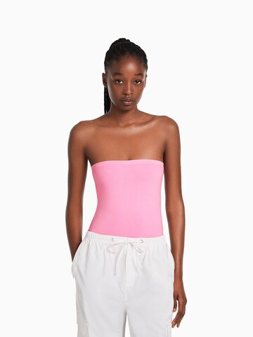 Bershka Shirt Bodysuit in Pink: front