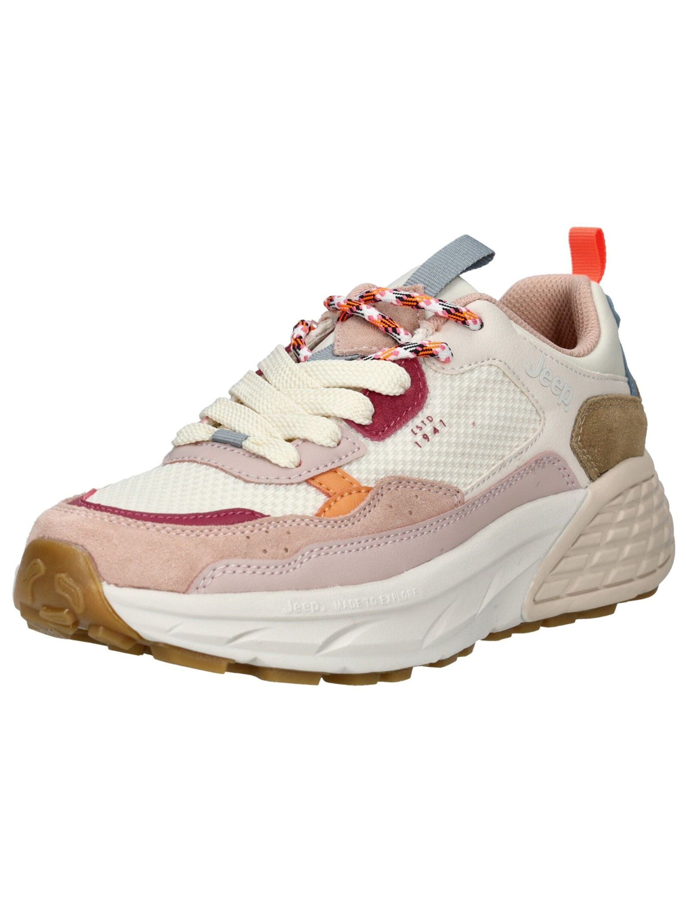 Baskets basses Jeep en rose : devant