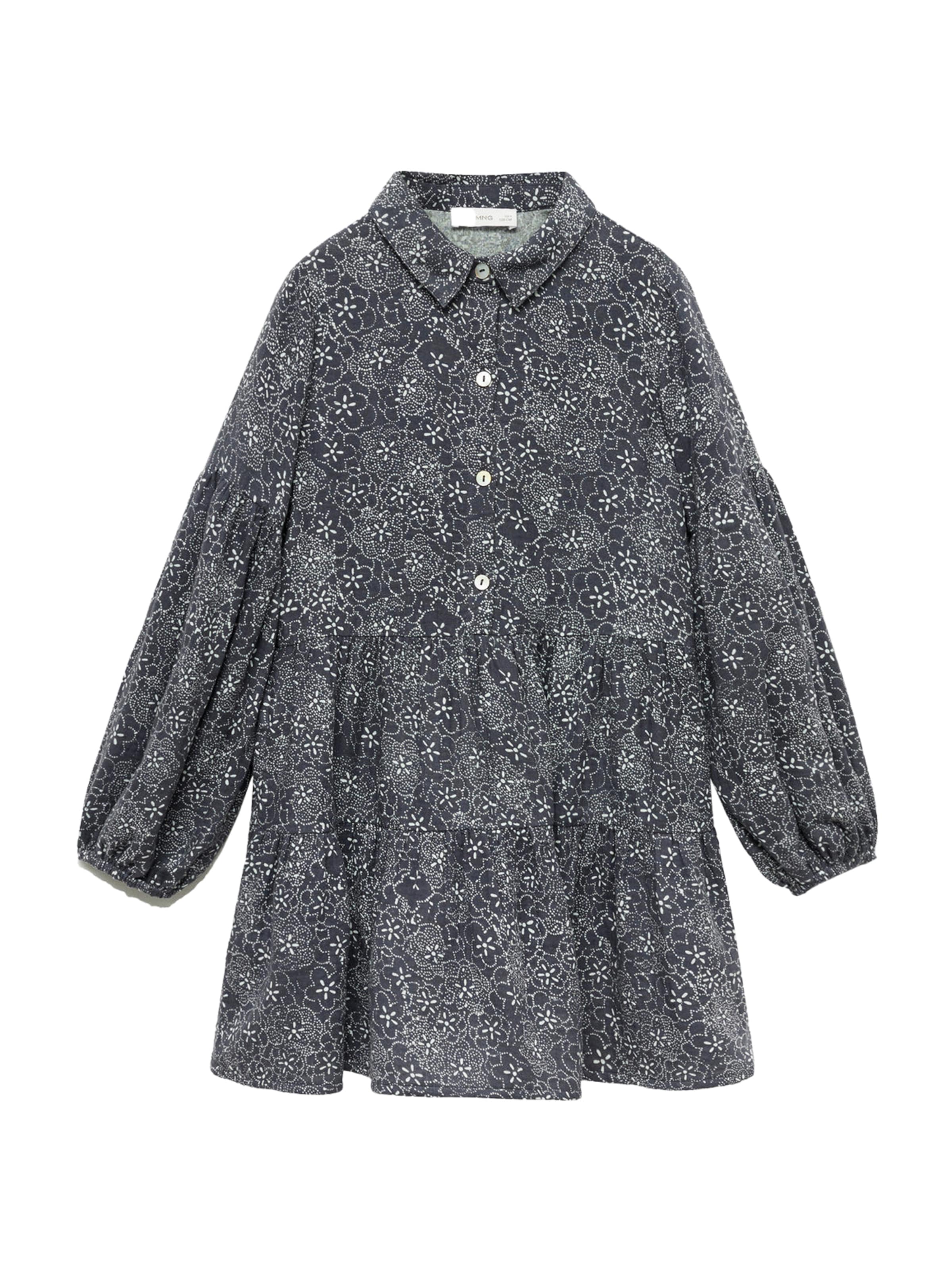 MANGO KIDS Šaty 'Hojas' – šedá: přední strana