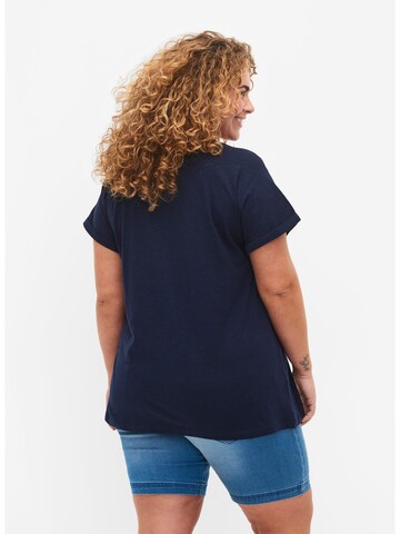 Zizzi T-Shirt 'Vera' in Blau