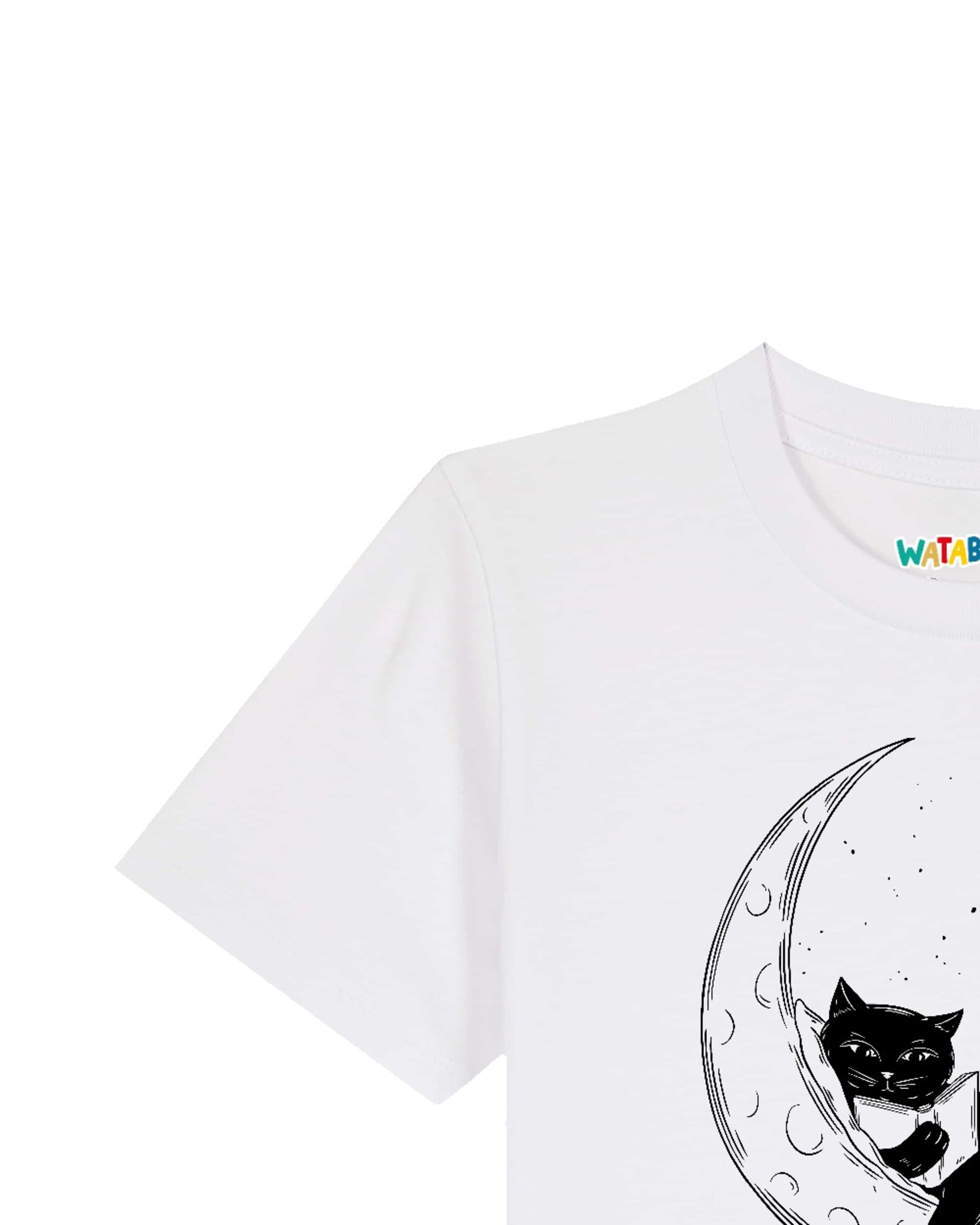 watabout.kids Shirt ' Katze auf dem Mond ' in Wit