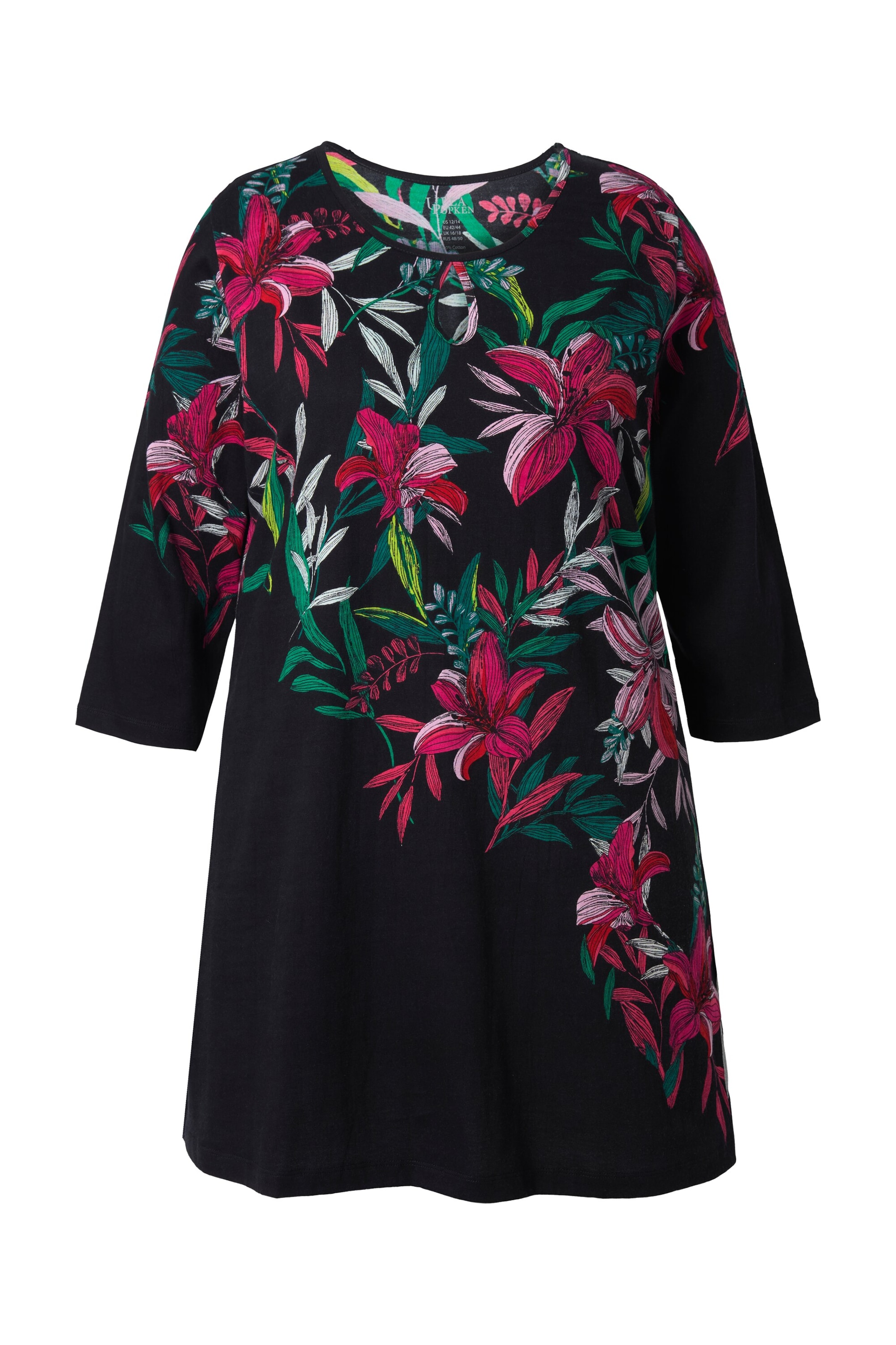 Ulla Popken Shirt in Zwart: voorkant