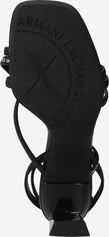 ARMANI EXCHANGE Páskové sandály – černá