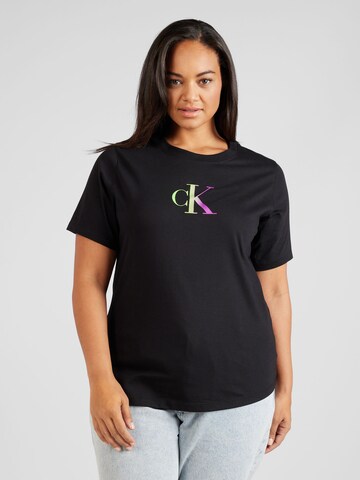 Calvin Klein Jeans Curve T-Shirt in Schwarz: predná strana