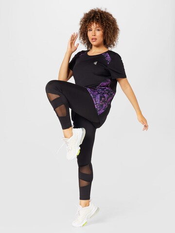 Active by Zizzi Skinny Sportbroek 'ABAGUIO' in Zwart